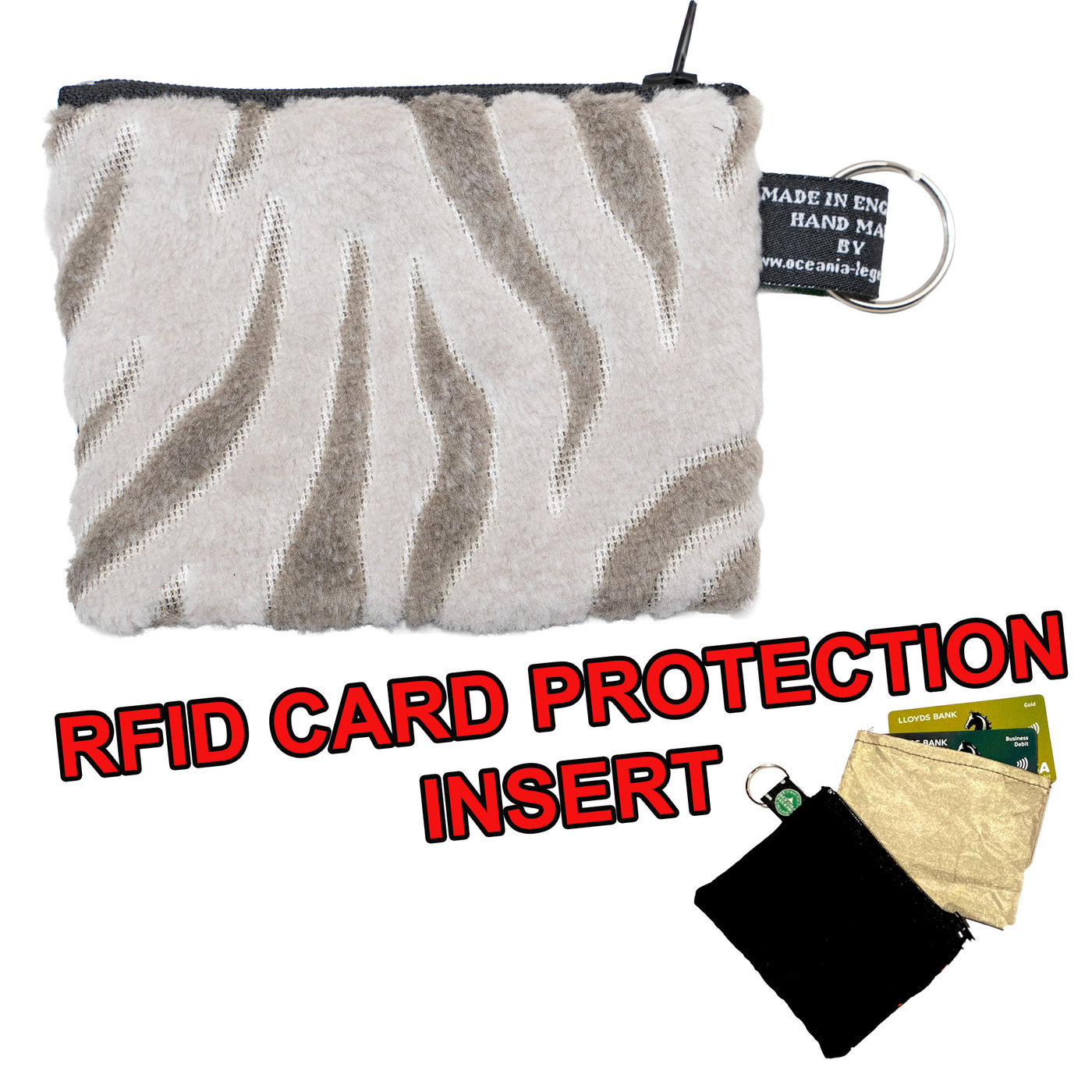 Snow Tiger Fleece Coin & Card Purse