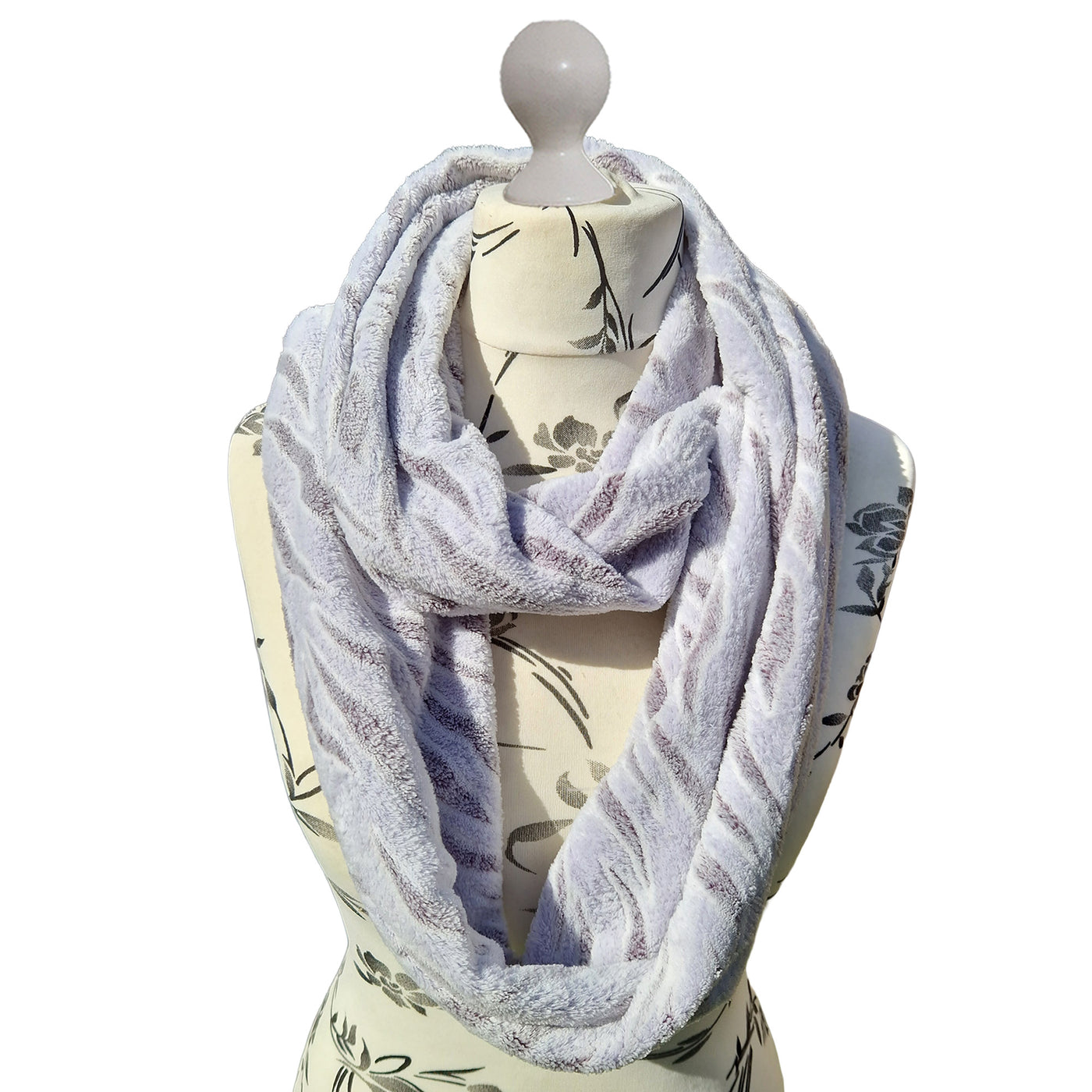 Snow Tiger Fleece Twisted Infinity Scarf - 3 colours to choose from