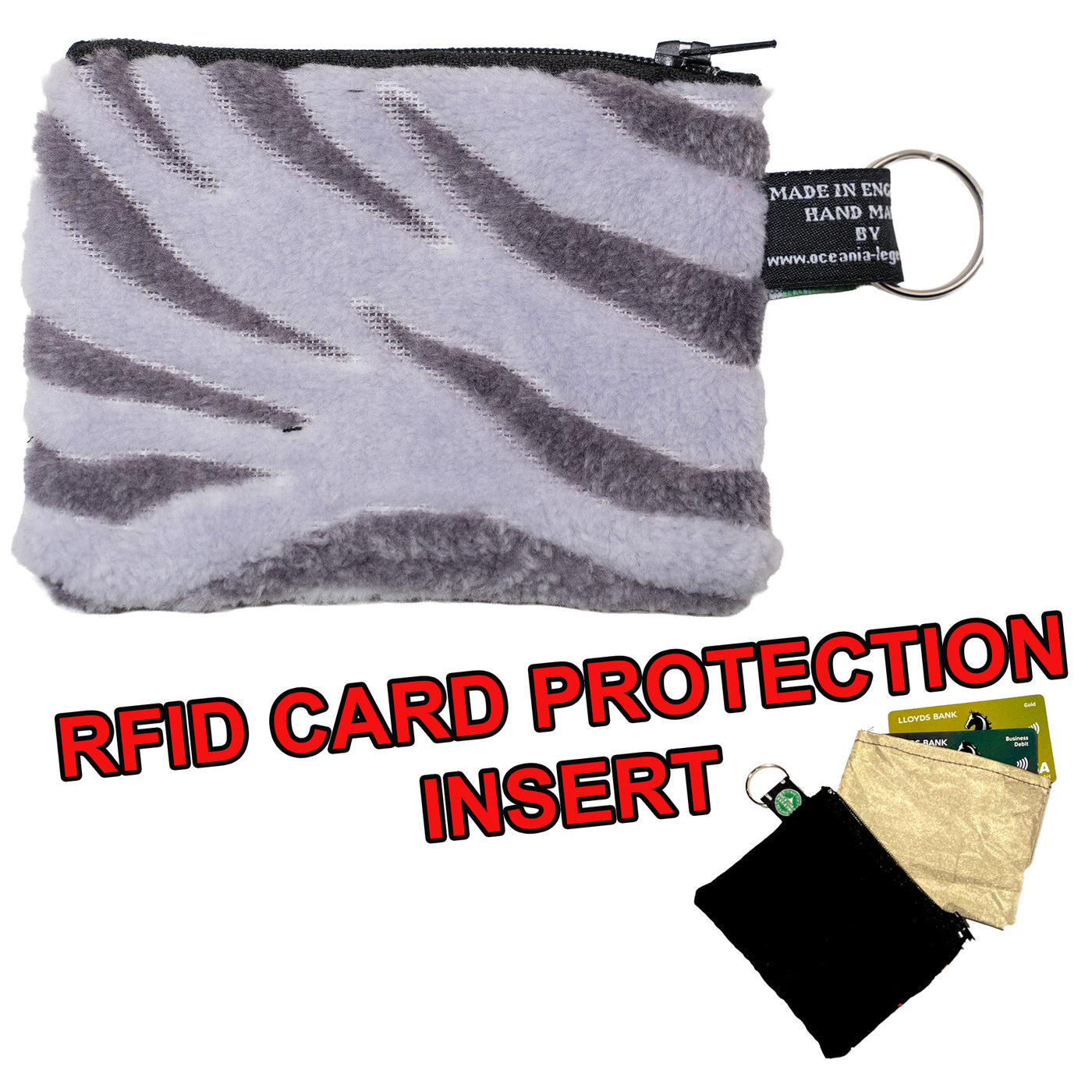 Snow Tiger Fleece Coin & Card Purse