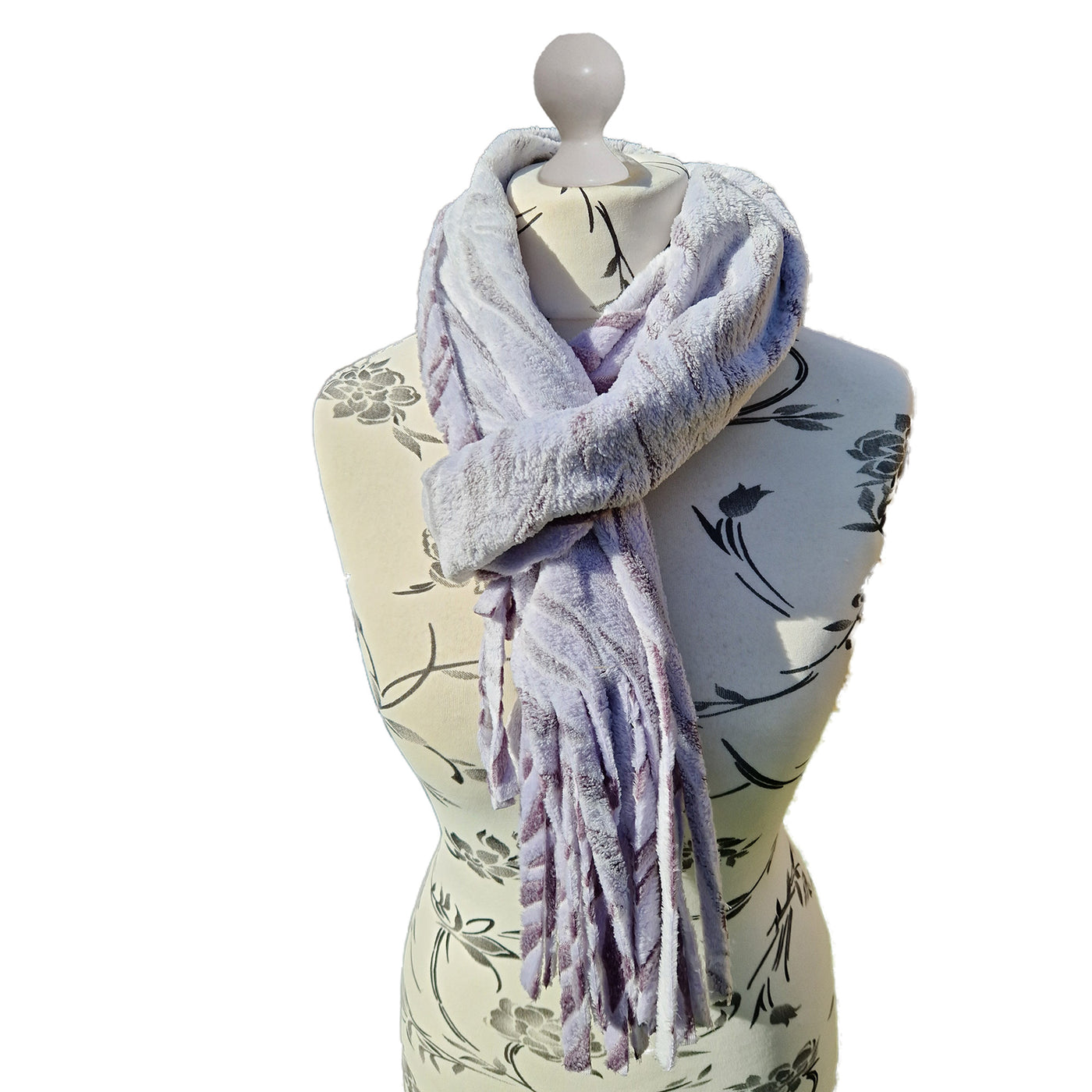 Snow Tiger Fleece Scarves - Lilac