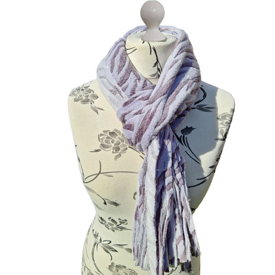 Snow Tiger Fleece Scarves - Lilac