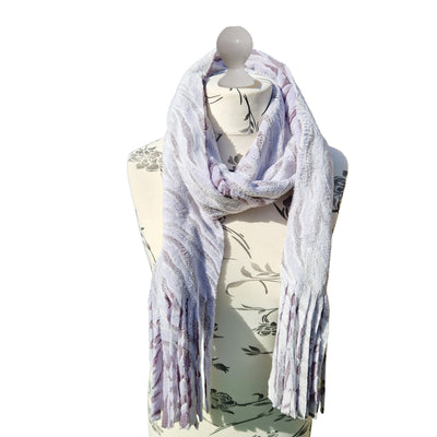 Snow Tiger Fleece Scarves - Lilac