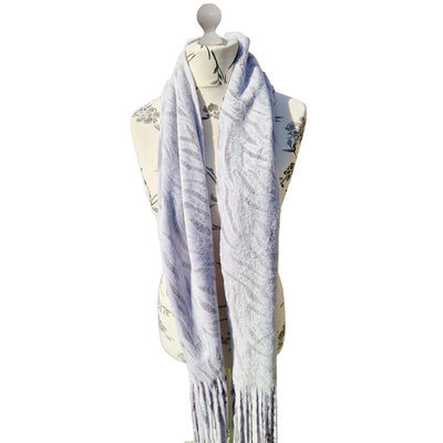 Snow Tiger Fleece Scarves - Lilac