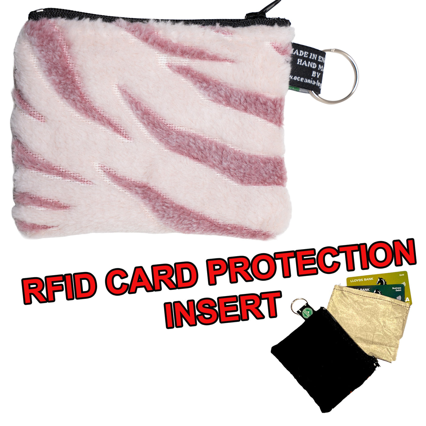 Snow Tiger Fleece Coin & Card Purse