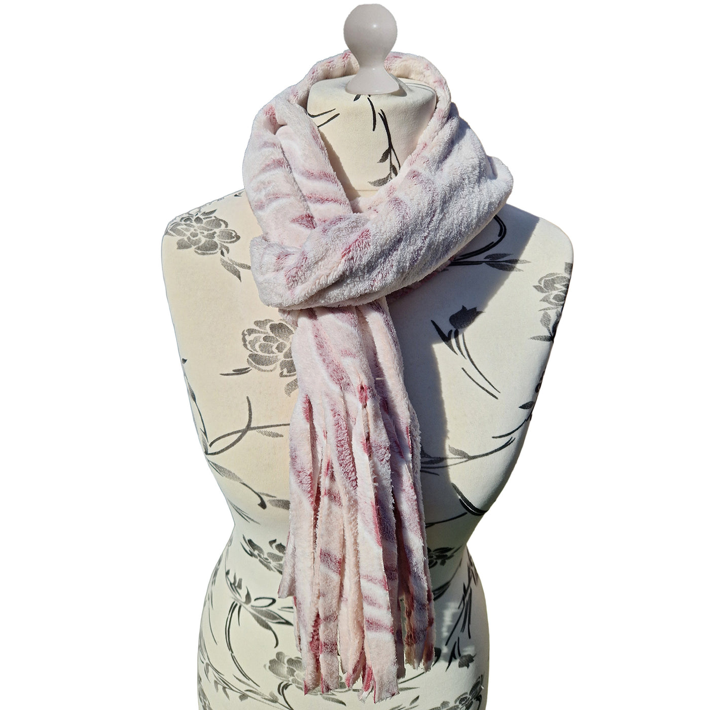 Snow Tiger Fleece Scarves - Pink