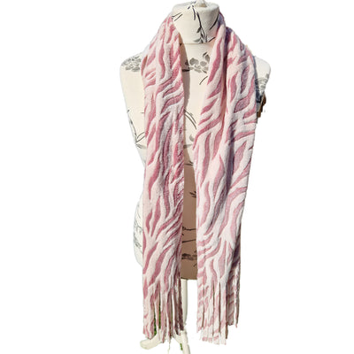 Snow Tiger Fleece Scarves - Pink