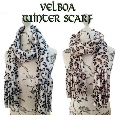 Velboa Leopard Faux Fur Winter Scarf