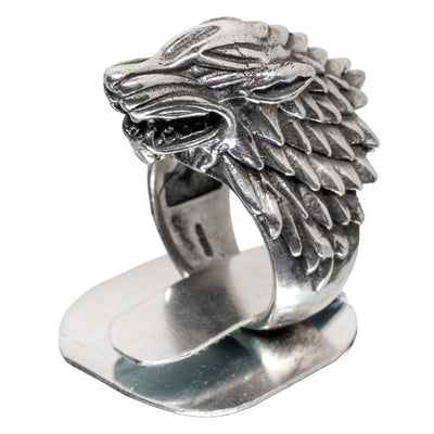 Wolf Head Ring ~ 925 Sterling Silver (Size guide in Description)