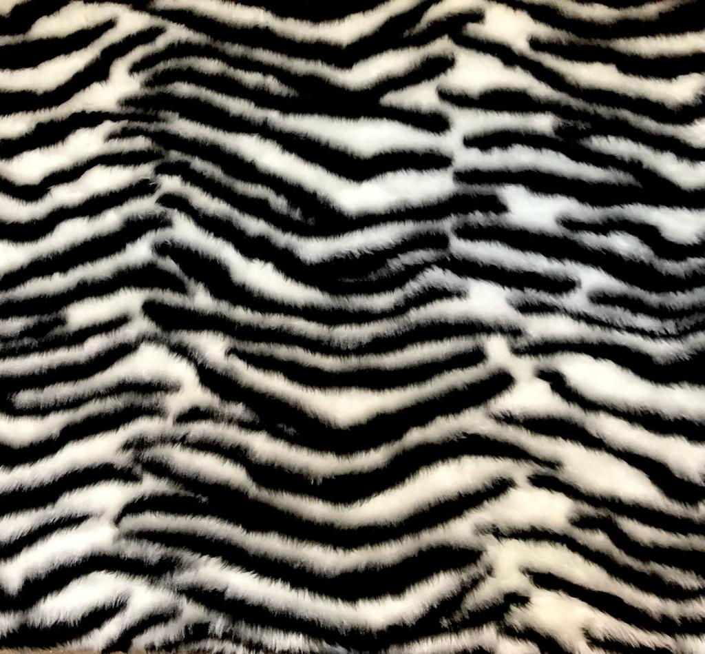 Zebra Faux Fur Fabric - 150cm wide (60") Half Metre/Yard