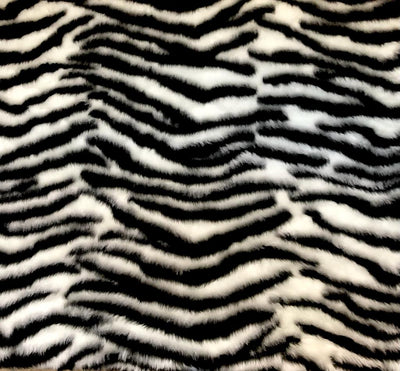 Zebra Faux Fur Fabric - 150cm wide (60") Half Metre/Yard