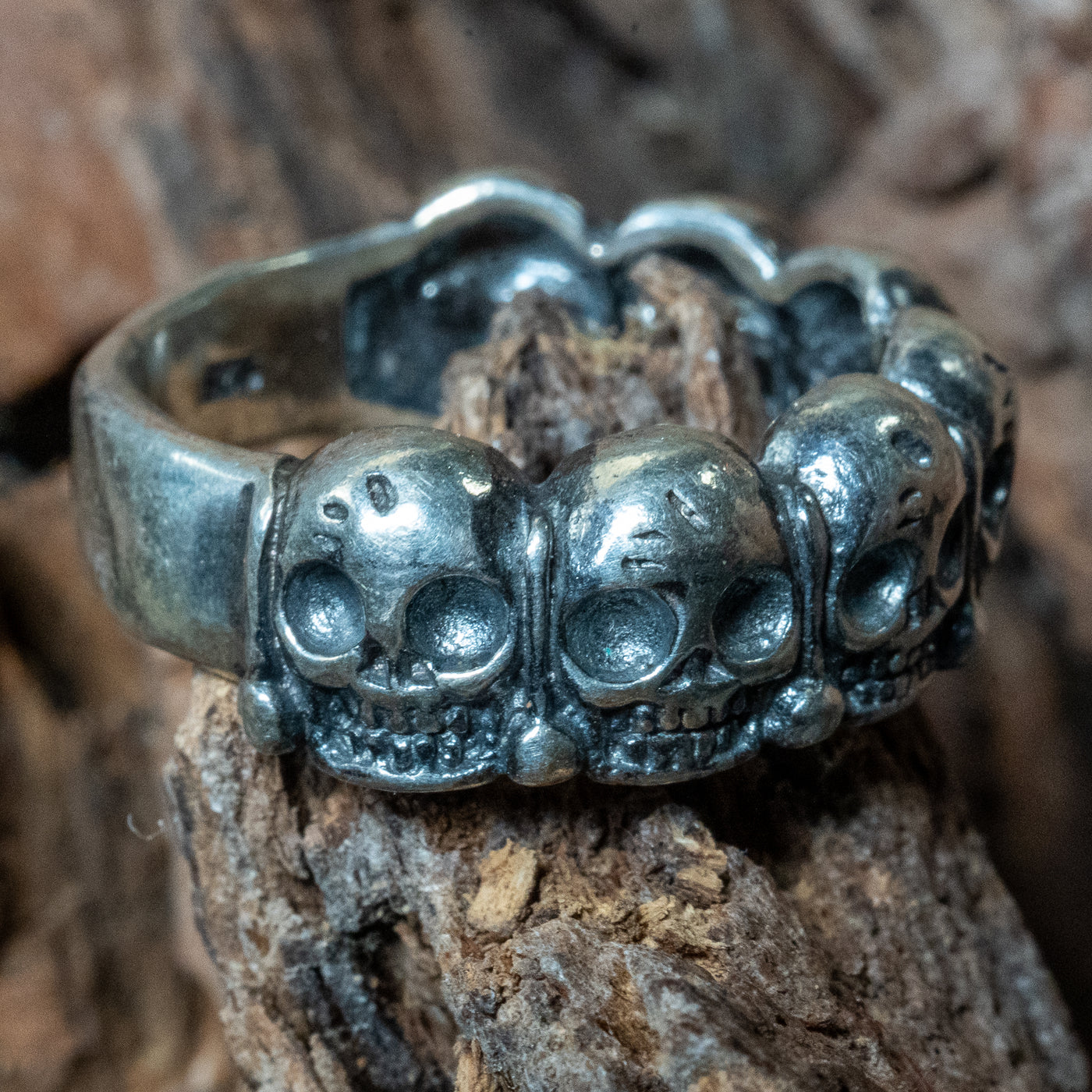 Zulu Skull Ring .925 solid sterling silver