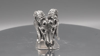 Voodoo Ram Skull Ring 925 sterling silver