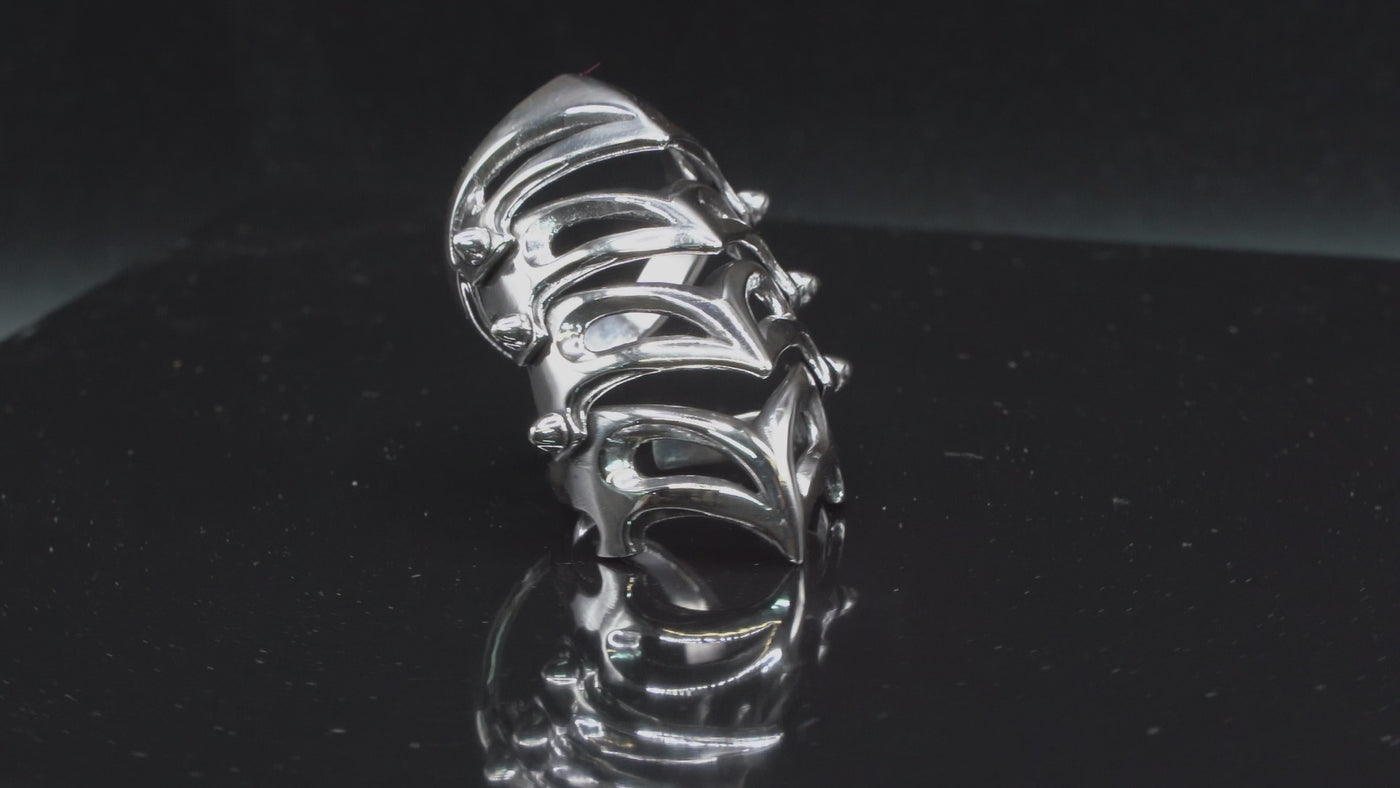 Articulated Armour Ring - .925 sterling silver