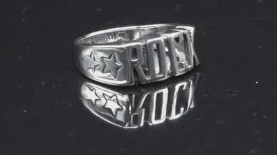 Rock Ring 925 sterling silver