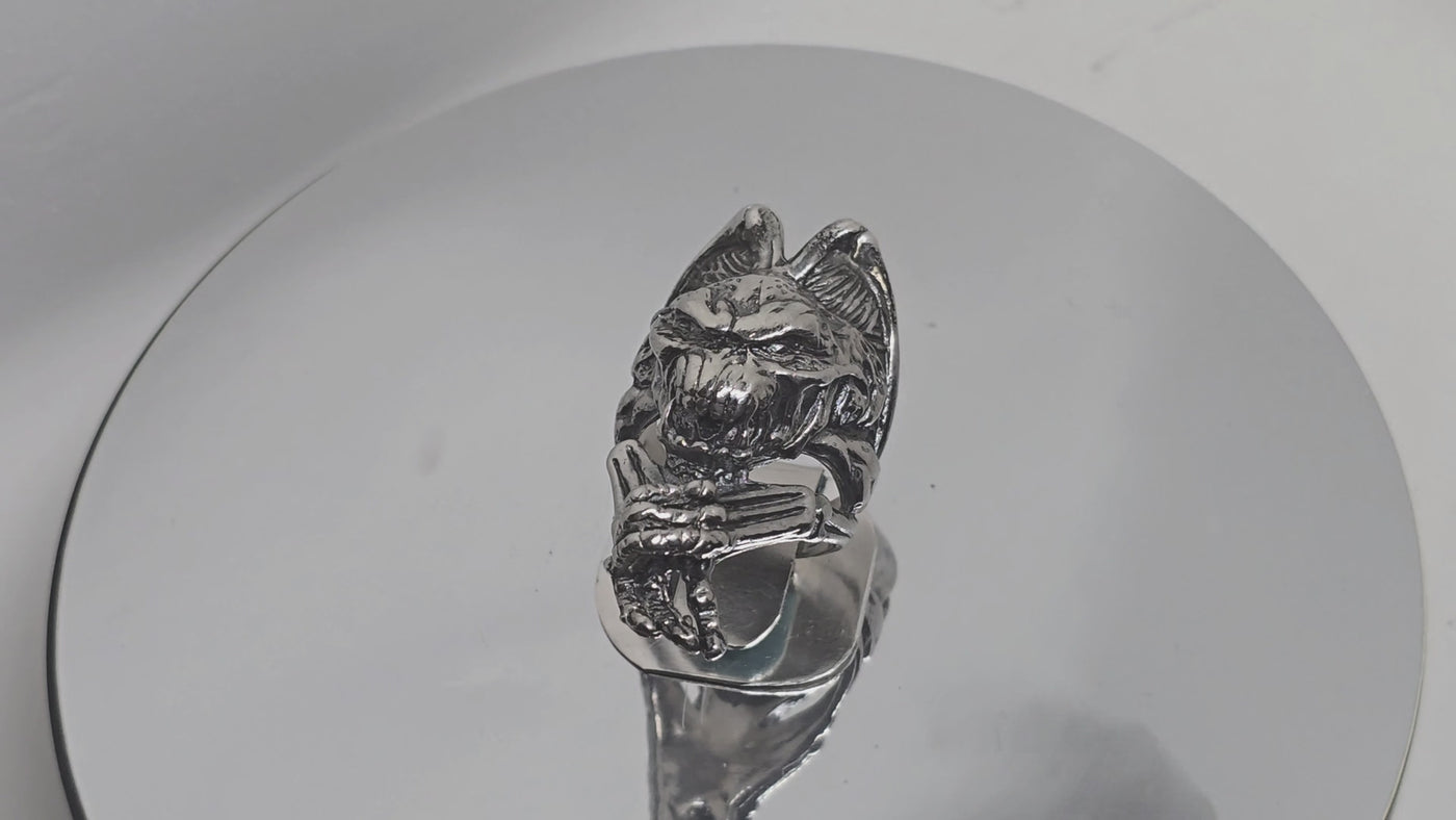 Gargoyle Ring ~ 925 Sterling Silver (Size guide in Description)
