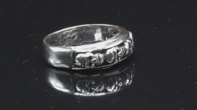 Skull Band Ring ~ 925 Sterling Silver (Size guide in Description)