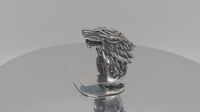 Wolf Head Ring ~ 925 Sterling Silver (Size guide in Description)