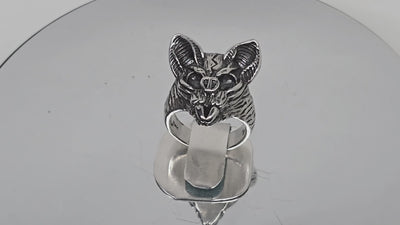 Bat Head Ring ~ 925 Sterling Silver