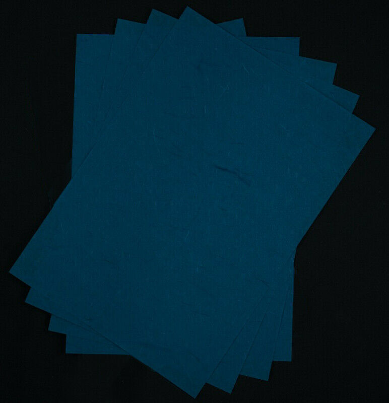 Blue Luxury Silk Thread Mulberry Paper - A4 x 4