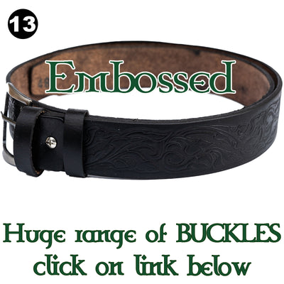 Leather & Bonded Leather Belts in a variety of colours, designs & sizes.
