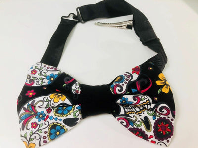 Day of the Dead Sugar Skulls Bow Tie Hair Bow Prom Bowtie Dickie  Feeanddave