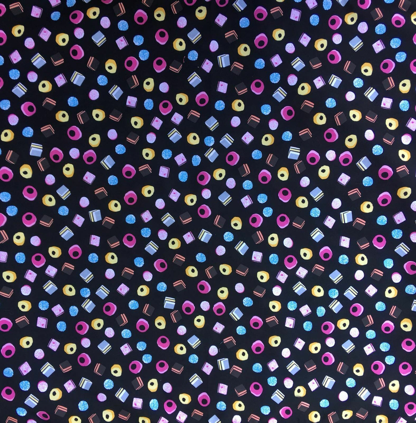 Liquorice All Sorts Sweets Craft Cotton 100% Cotton Fabric Ideal for Face Masks