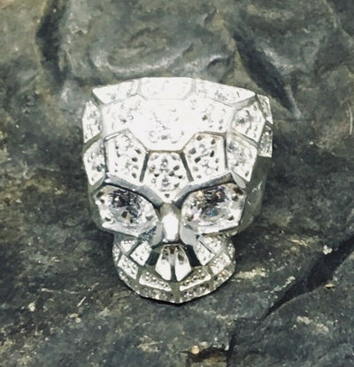 Cubic Zirconia Skull Ring .925  Size V