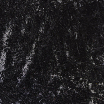 Crushed Velvet Velour Stretch Fabric -  BLACK 150cm (60") wide