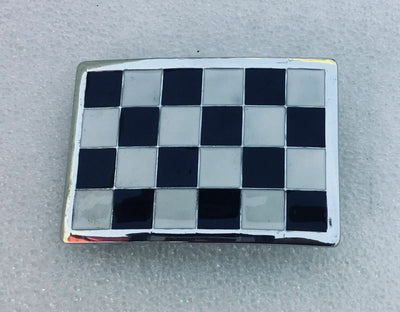 Chequered Belt Buckle - enameled