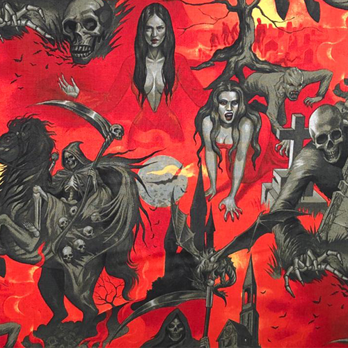 Vampire Grim Reaper  - Alexander Henry - 100% Cotton Fabric