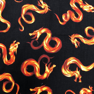 Chinese Dragon Fire Flame Bandana Headscarf Biker Chemo Headwear Timeless Cotton