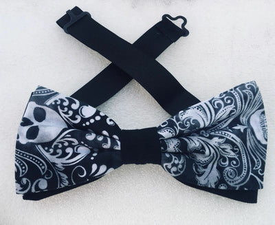Skulls Bow Tie Prom Dickie Hair-bow Biker Gothic Metal Ghost feeanddave