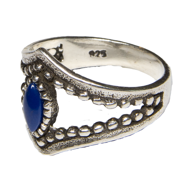 Lapis Lazuli Natural Gemstone Bling Ring 925 silver Sizes L-R feeanddave