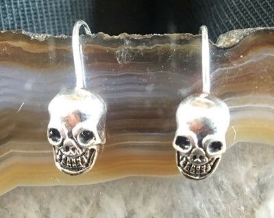 Skull Dropper .925 sterling silver earrings