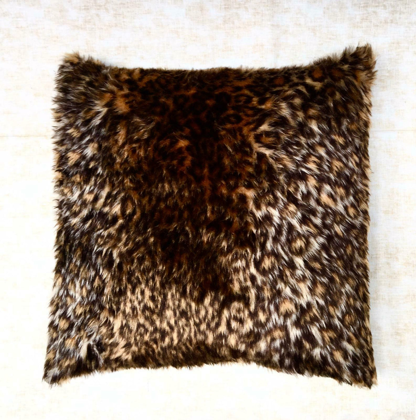 Baby Leopard Faux Fur Cushion Cover Case fits 18" x 18"