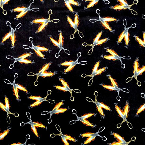 Flaming Scissors Fire - Timeless Treasures - 100% Cotton Fabric