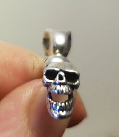 Skull .925 silver bracelet biker viking pagan mjolnir thor gothic feeanddave