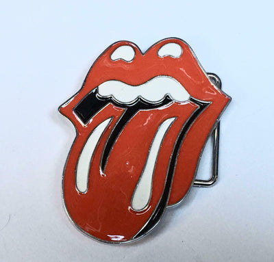 Rolling Stones tongue belt buckle biker music band novelty enamel metal rock