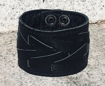 Leather Wristband handmade from upcycled leather