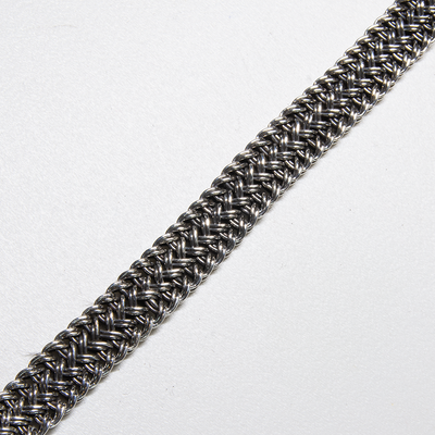 Woven Design Bracelet - 11mm - .925 sterling silver