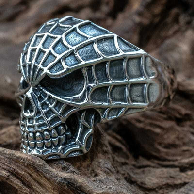 Spider Man Skull Ring .925 Sterling Silver