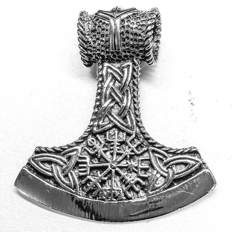 Viking Axe Head Pendant 925 silver Nordic Celtic Nordic Compass Pagan Thor