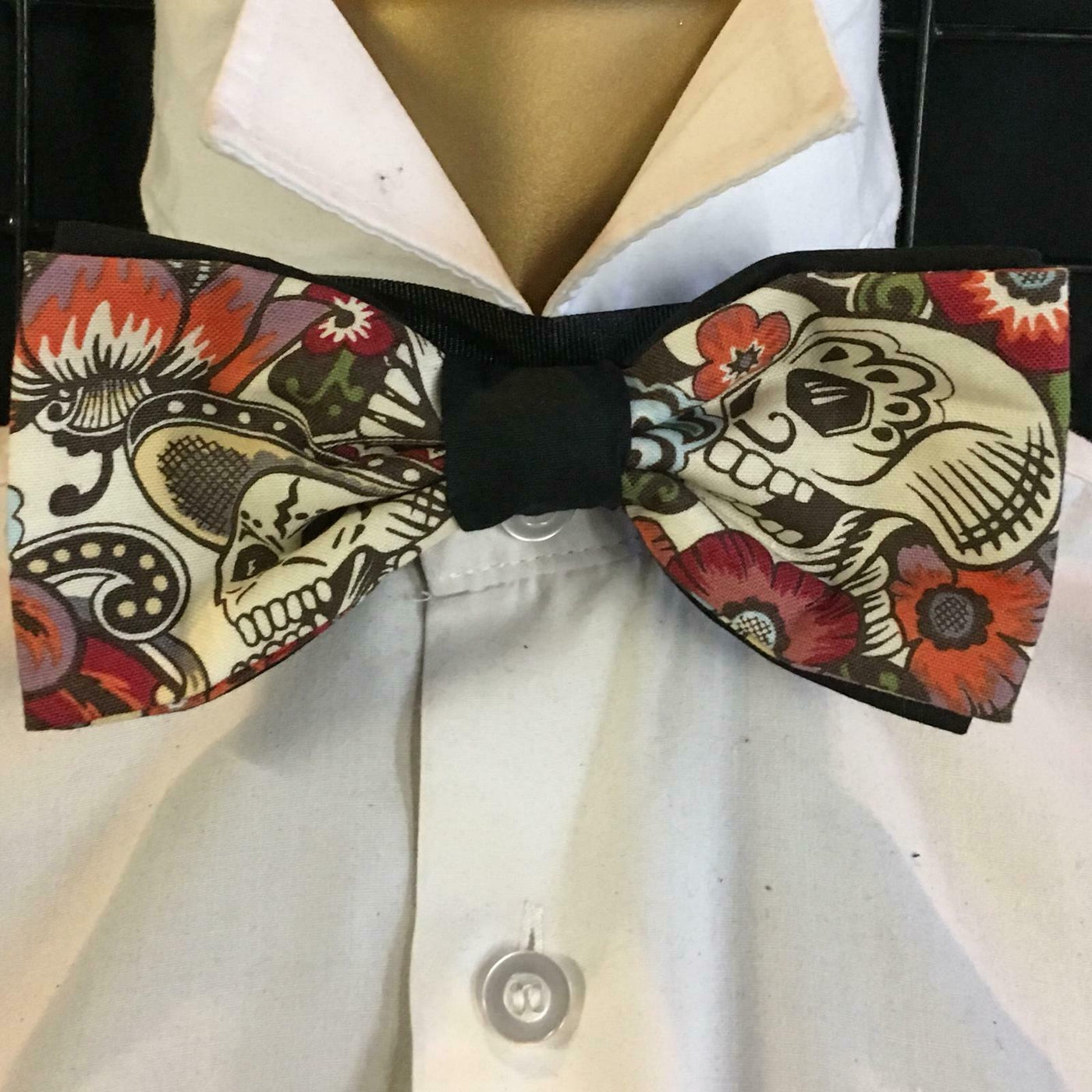 Day of the dead mexican hat Tie Hair Bow Prom Tied Suit Bowtie Dickie feeanddave
