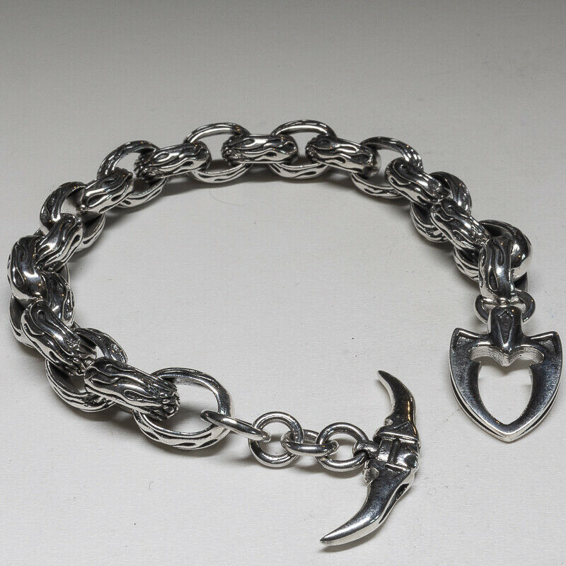 Flame Belcher 925 silver bracelet biker Gothic viking Mjolnir Pagan feeanddave