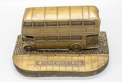 Double Decker Bus Resin Vintage Paper Weight Desktop Ornament Collectors Model