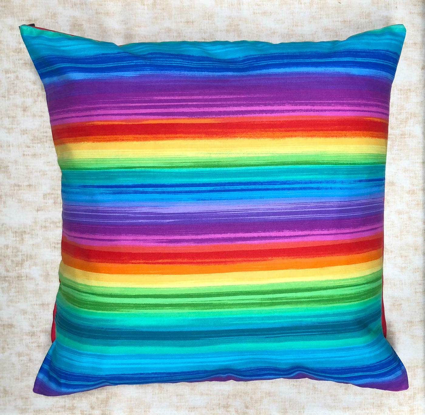Rainbow Peace Striped Stripey Cushion Cover Decorative Case fits 18" x 18"