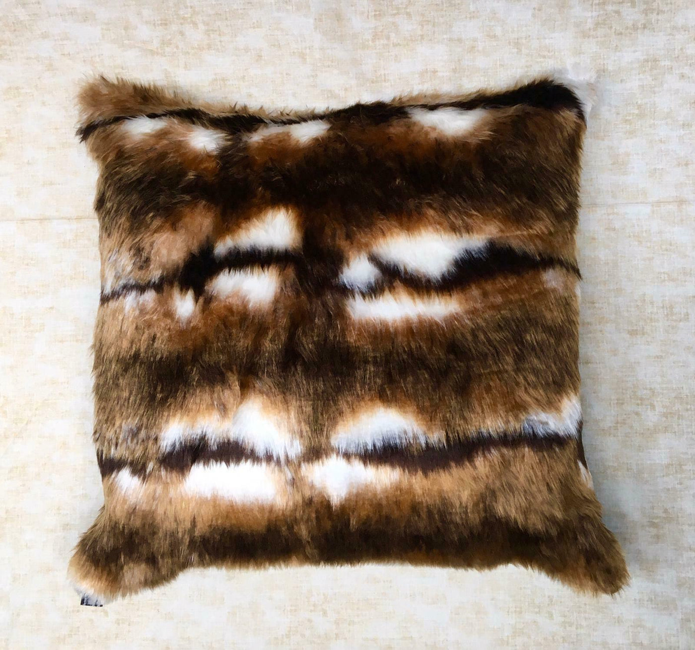 Luxury Faux Fur Animal Print Fluffy Scatter Cushion Cover Case fits 18 x 18