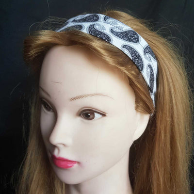 Paisley Monochome Wide Hair Band Head Headband Ladies ideal chemo head wear