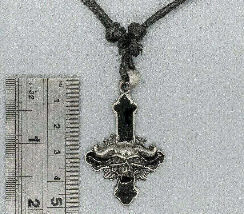 Danzig Samhain Cross Skull Pendant - Bronze or Pewter - Large
