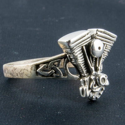 Motor bike v twin engine Ring.925 solid sterling silver  Metal Biker feeanddave